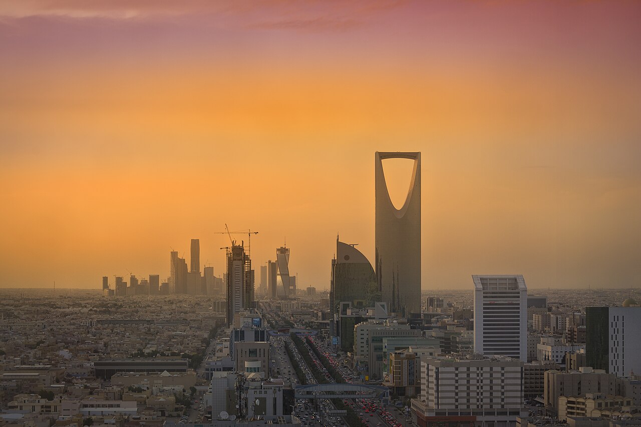 Riyadh skyline with King Abdullah Financial District and Kingdom Centre